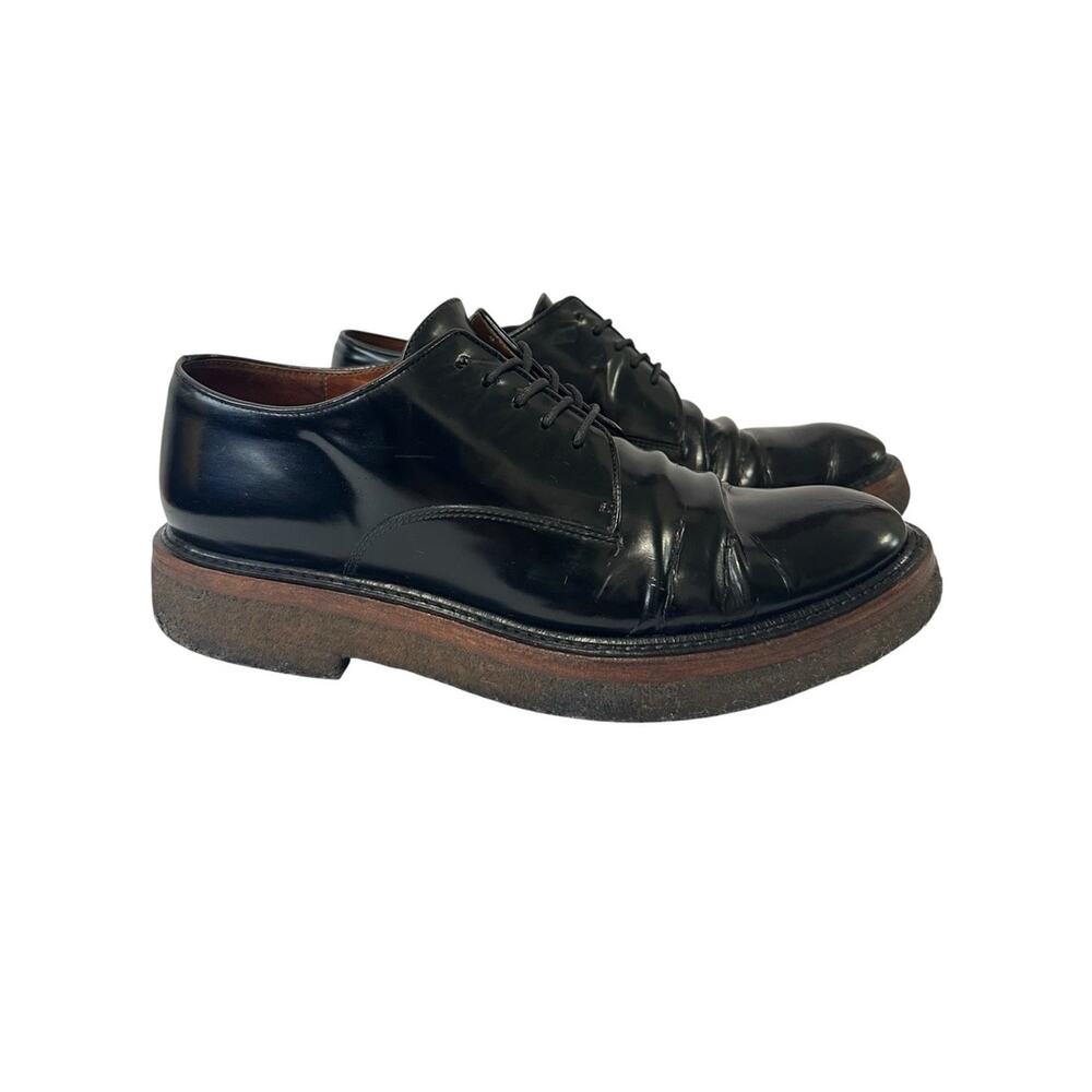 Dries Van Noten Black Patent Leather Oxford Shoes EU 37.5 90s style Platform